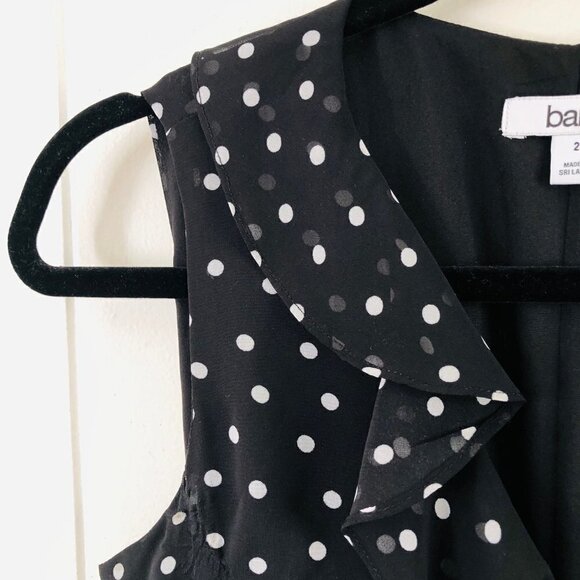 Bar III Black Polka Dot Wrap Dress with Modesty Hook & Eye Closure - Picture 5 of 13